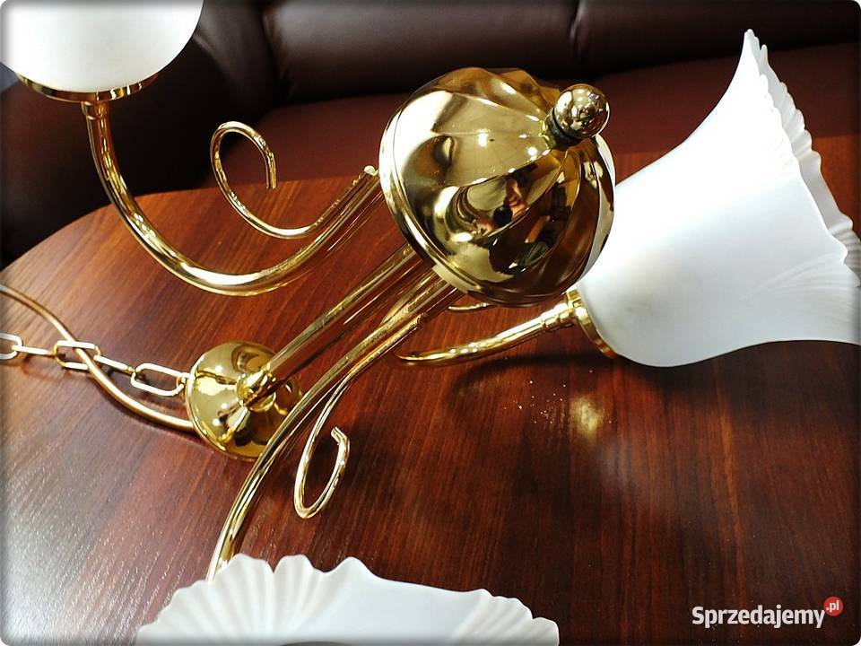 Złoty Żyrandol 3 ramienny Lampa wisząca sufitowa lubuskie Żary sprzedam