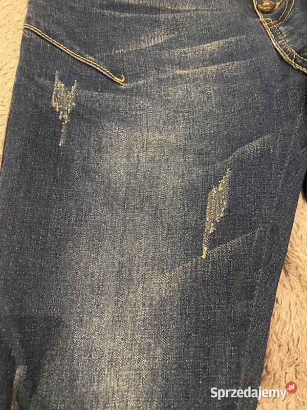 Dżinsyjeansy w rozmiarze S zdobione cekinami Warszawa sprzedam