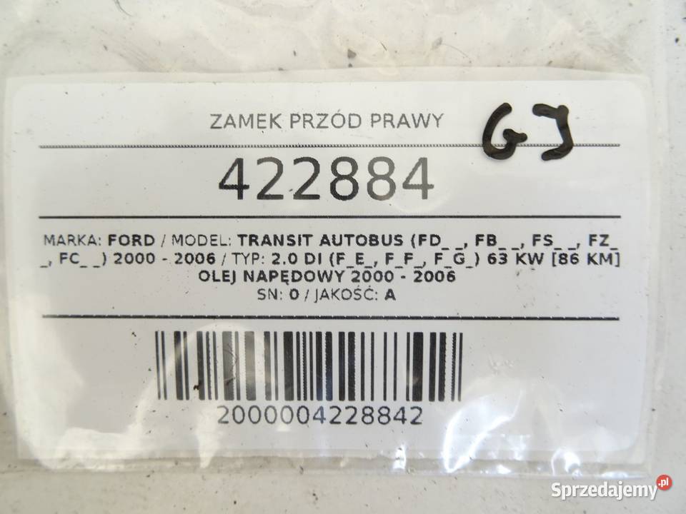 ZAMEK PRZÓD PRAWY FORD TRANSIT IV Van minibus osobowe podkarpackie sprzedam
