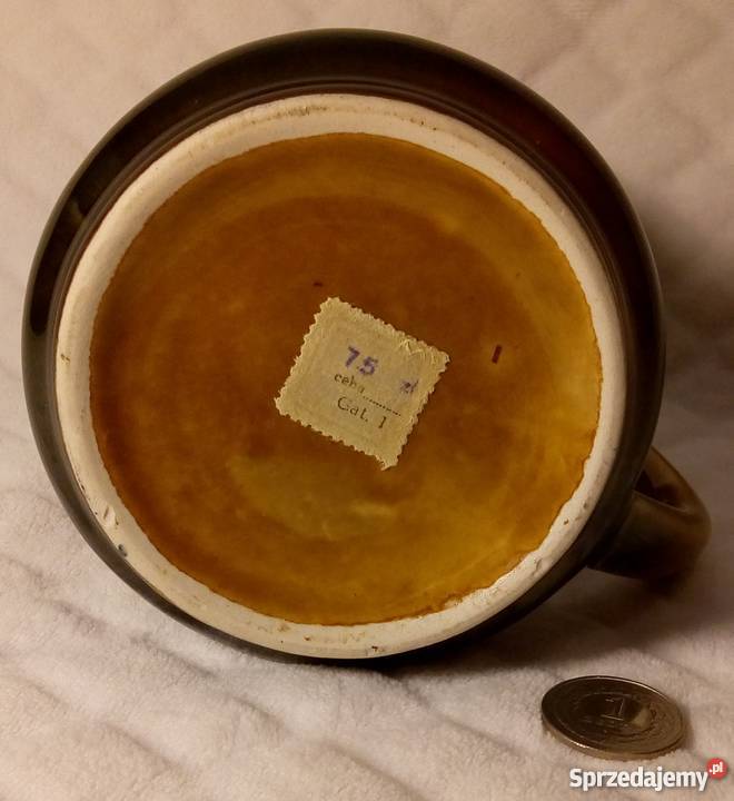 Porcelanowy szkliwiony Kufel brązowy 127 Rogoźnik