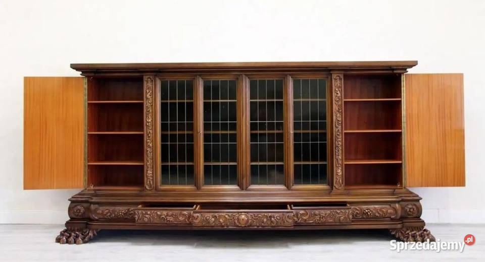 Ogromna neorenesansowa orzechowa biblioteka dolnośląskie Wrocław
