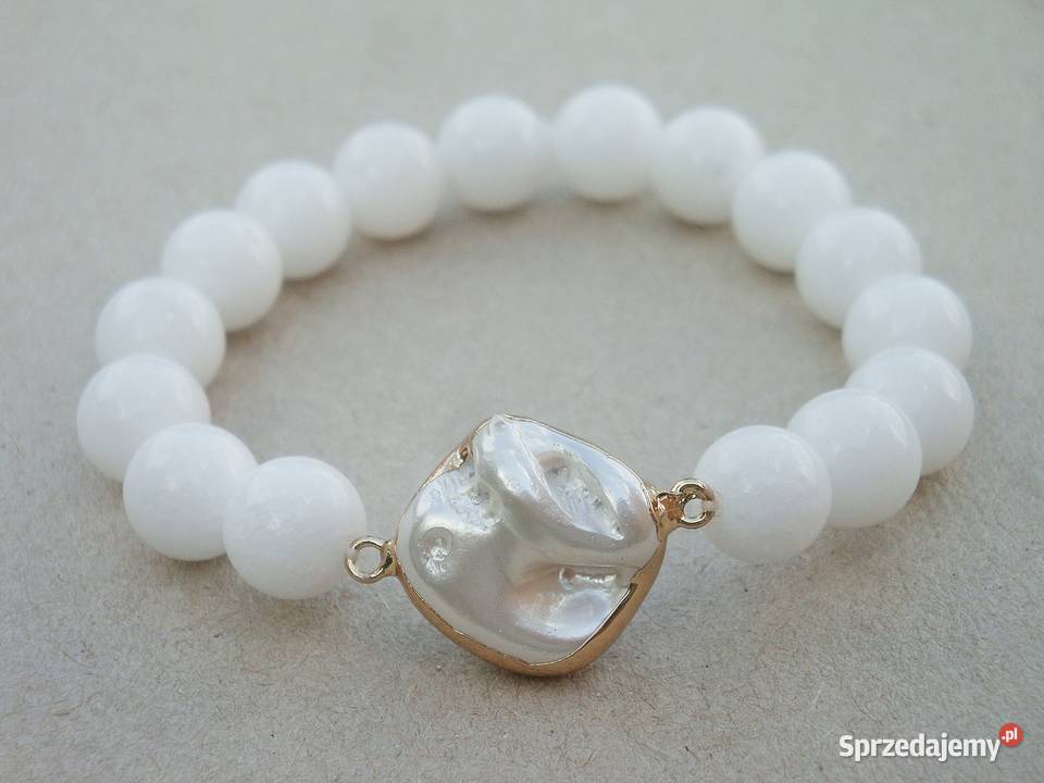 Bransoletki damskie Agat biały i Onyks czarny Kraków