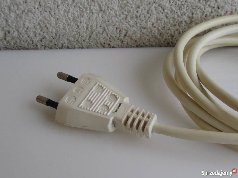 Kabel biały wtyczka płaska dwużyłowy okrągły Olecko sprzedam