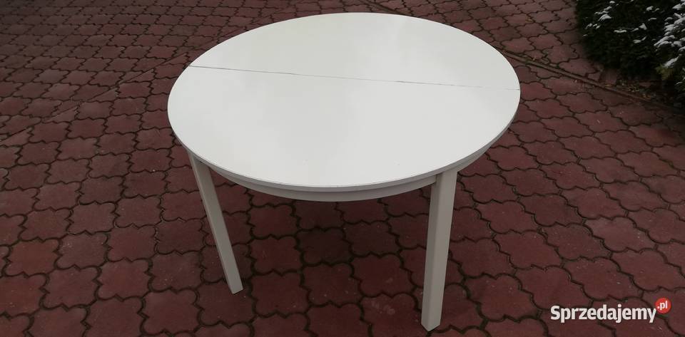 Stół biały duży okrągły stolik kawowy Sulbiny sprzedam