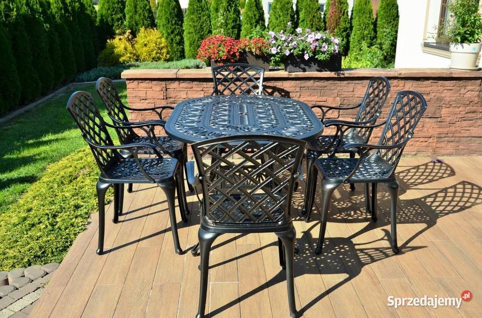 Meble Ogrodowe Aluminiowe komplet 6osobowy Tarnów