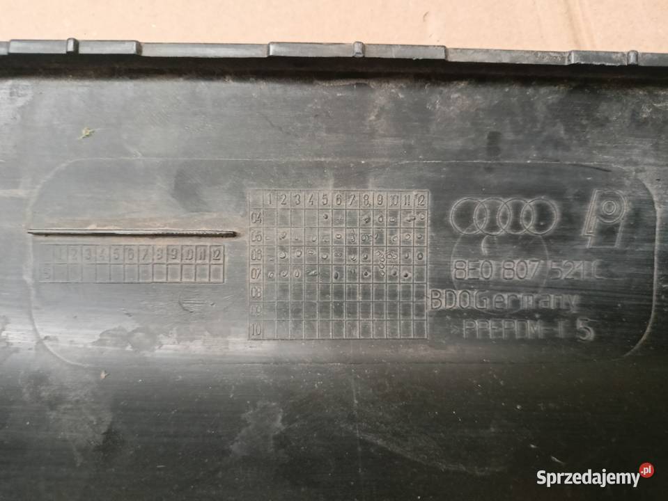 DÓŁ DOKŁADKA ZDERZAKA TYŁ 8E0807521C AUDI A4 B7 Zduńska Wola
