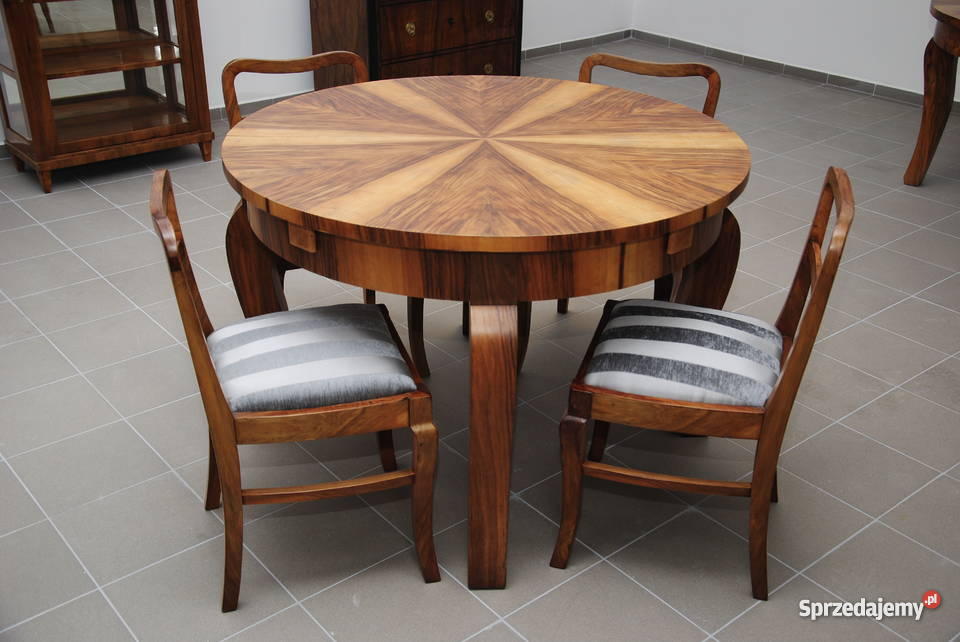 stół i krzesła ART DECO renowacji Częstochowa
