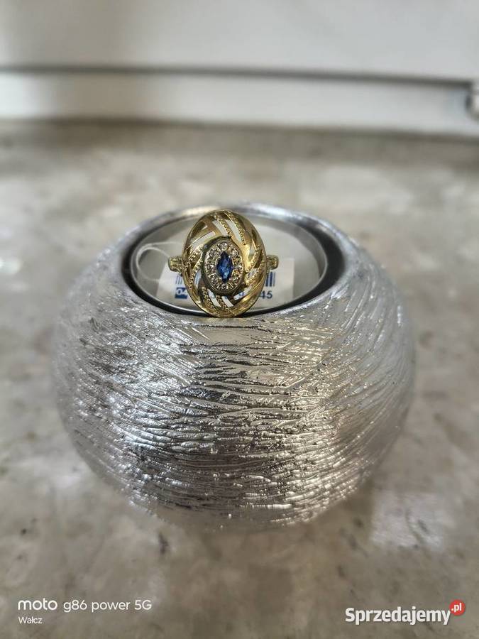 Złoty Nowy pierścionek z cyrkoniami 18pr333 Wałcz