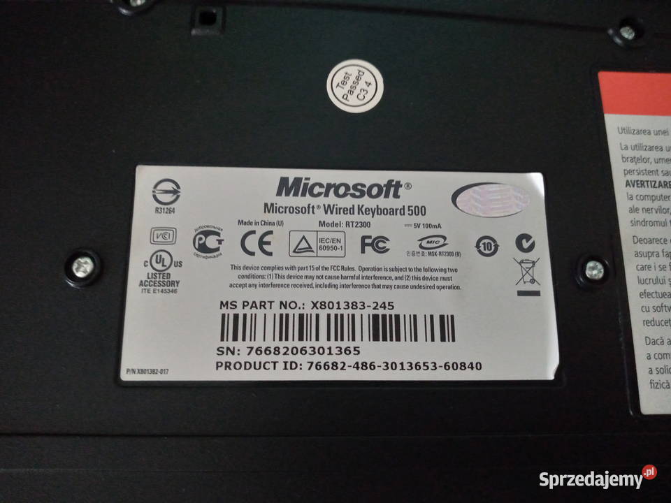 uzywana klawiatura komputerowa Microsoft 1 Radom sprzedam