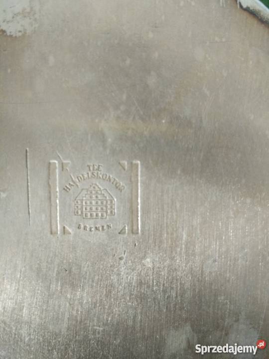 Okrągły sygnowany pojemnik na herbatę Gorlice