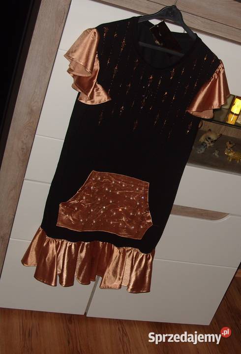 elegancka sukienka TATU cyrkonie pasek r ML Rawicz