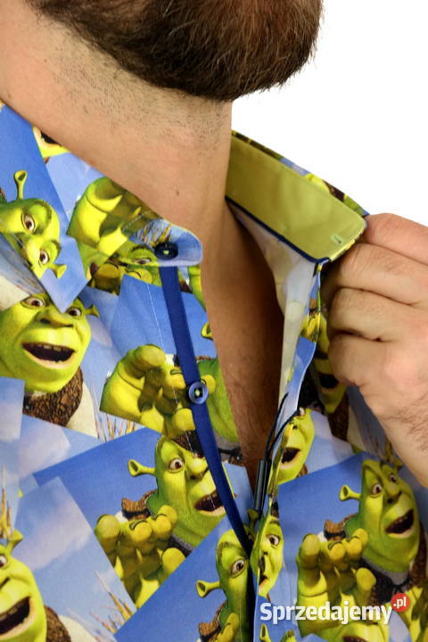 DANIEL BESSI Koszula Męska Fb090 Bajka SHREK Ostrów Wielkopolski