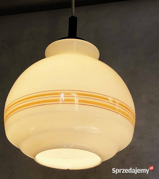 Lampa wisząca PRL szklany klosz SI TWÓRCZOŚC małopolskie Myślachowice