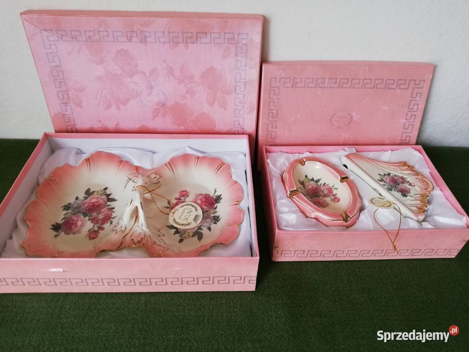 Stulistna róza na porcelanie małopolskie Gorlice