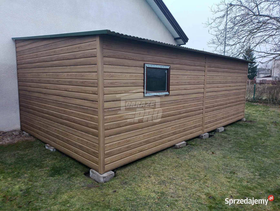Garaż blaszany 4x7m Brama dwuskrzydłowa okno Sanok