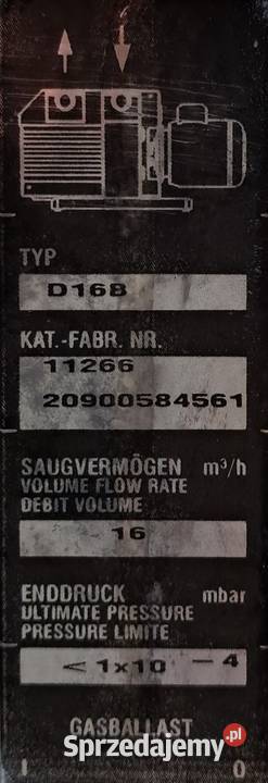 Pompa Próżniowa Leybold Trivac D16B Pleszew