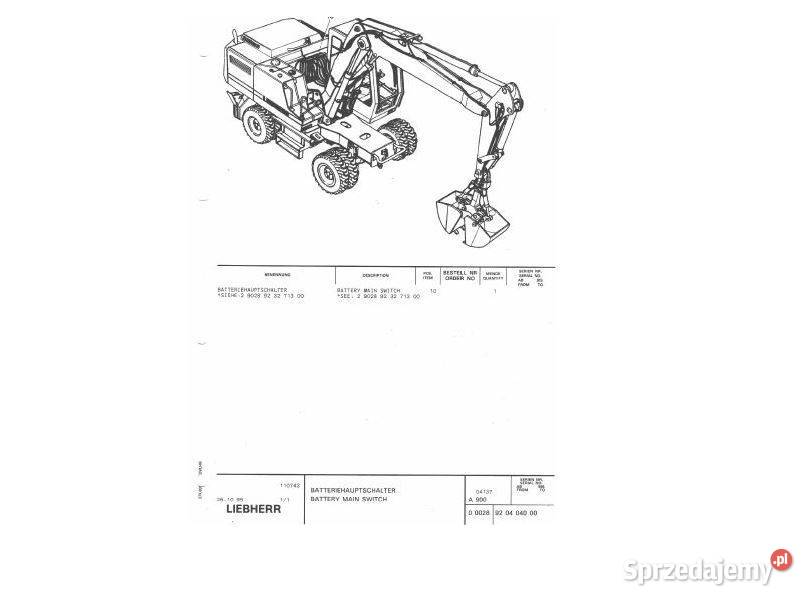 Liebherr A902 A900 katalog części i instrukcja Kielce