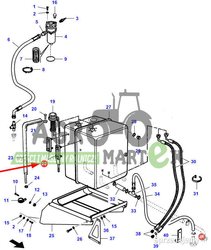 LA311841100 311841100 WSKAŹNK POZIOMU OLEJU HYDR nieuszkodzony Wichrów sprzedam