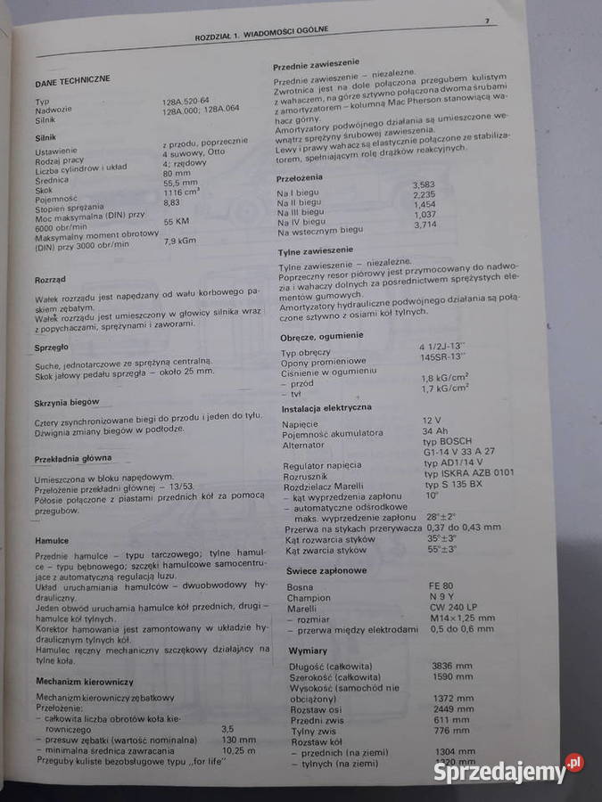 Instrukcja naprawy samochodu Zastava 1100 Warszawa