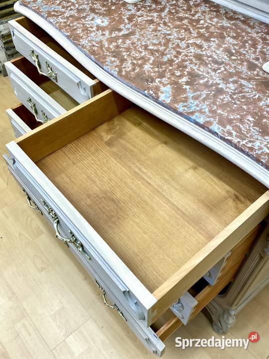 Komoda z uchylnym lustrem kremowa LUDWIK XV 195cm Warszawa