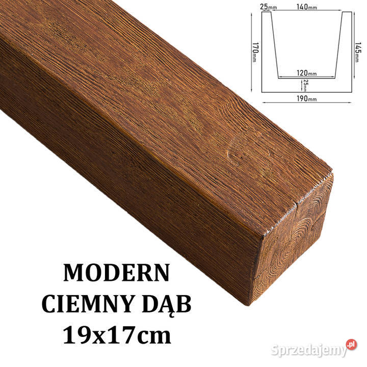 Belka Modern 19x17 Ciemny Dąb Panele dekoracyjne Gdów