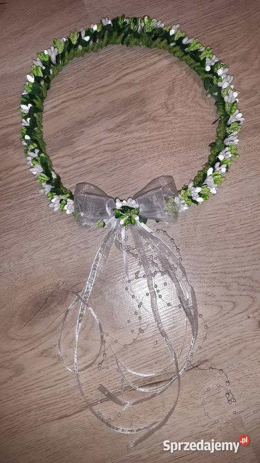 Wianek komunijny bialo zielony delikatny Dla Dziecka mazowieckie Borów