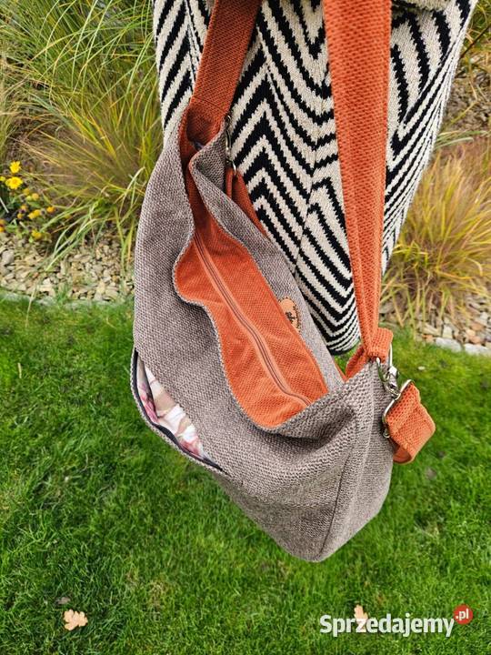 Torba na ramię handmade szary/srebrny Wrocław sprzedam