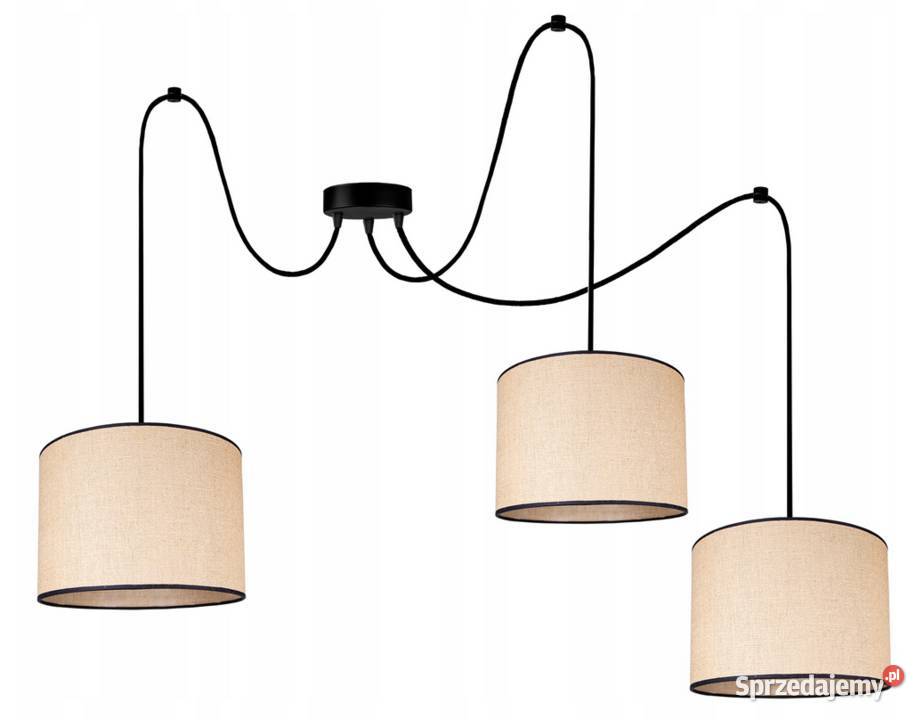 LAMPA SUFITOWA WISZĄCA ŻYRANDOL ABAŻUR potrójna podlaskie