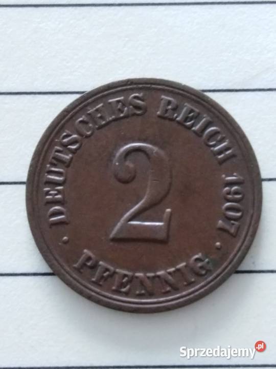 Moneta 2 pfenigi 1907 A Cesarstwo Niemieckie