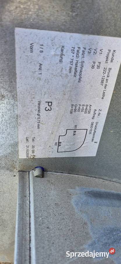 Kanał wentylacyjny z kompresora Kaeser SK25 Jelcz-Laskowice