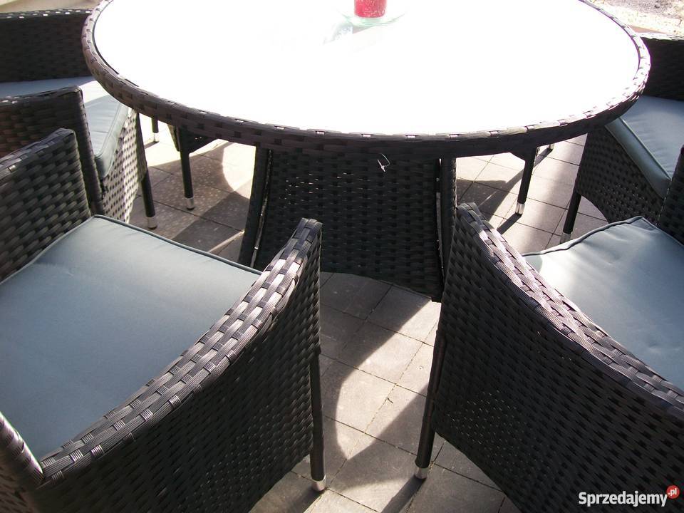Meble ogrodowe 61 rattan fotel czarny