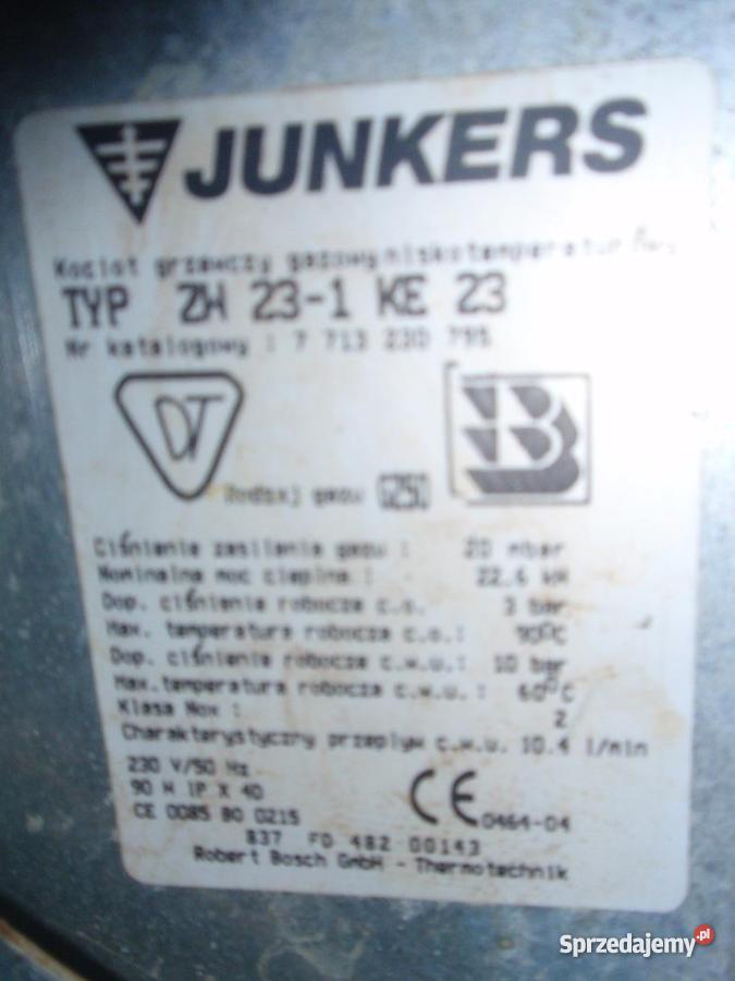 piec gazowy dwufunkcyjny JUNKERS EUROLINE TYP Z Grodzisk Mazowiecki sprzedam