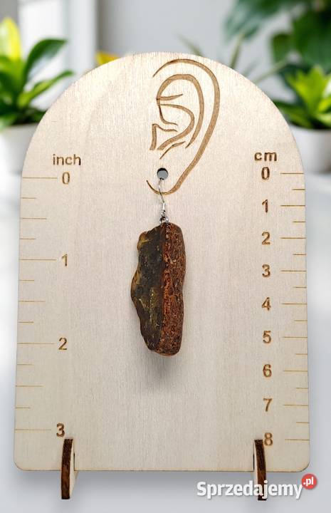 Kolczyki z BURSZTYNU bursztyn bałtycki bryłki mazowieckie Warszawa