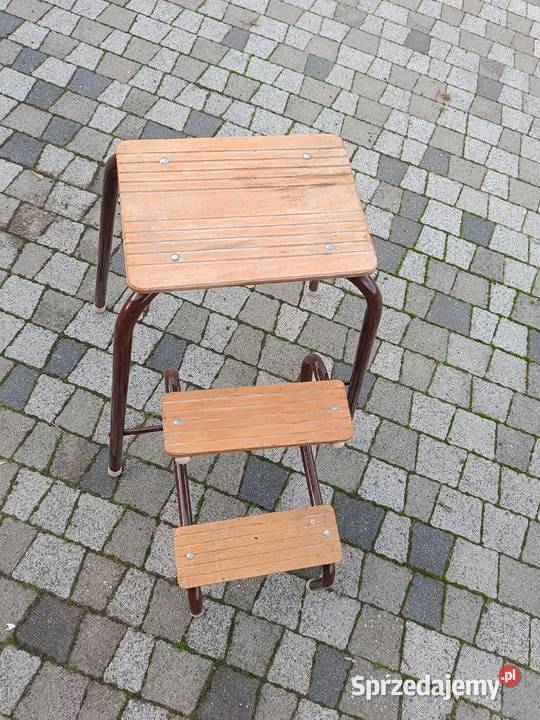Taboret kuchenny drabinka składany używany 36cm Lipno