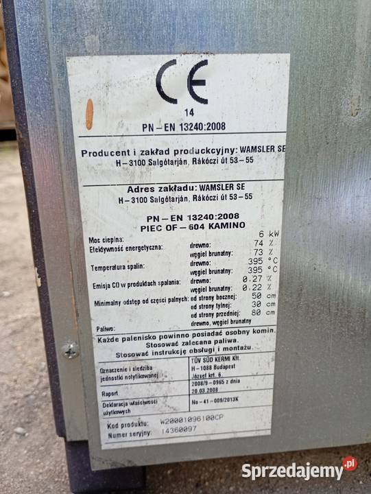 Piec kominkowy Kamino 6kw Wałbrzych