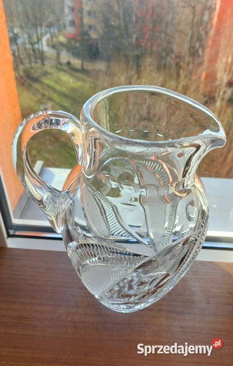 Piękny dzbanek kryształowy PRL dolnośląskie