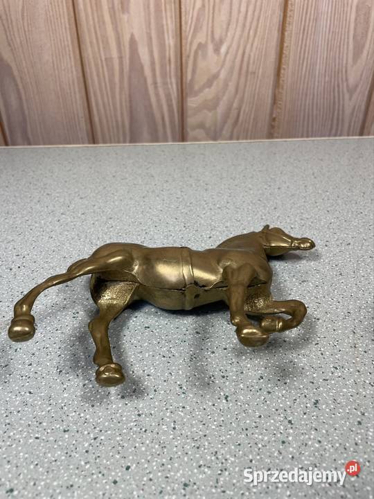 Mosiężny koń z wozem figura Antyk Antyki Rzeszów