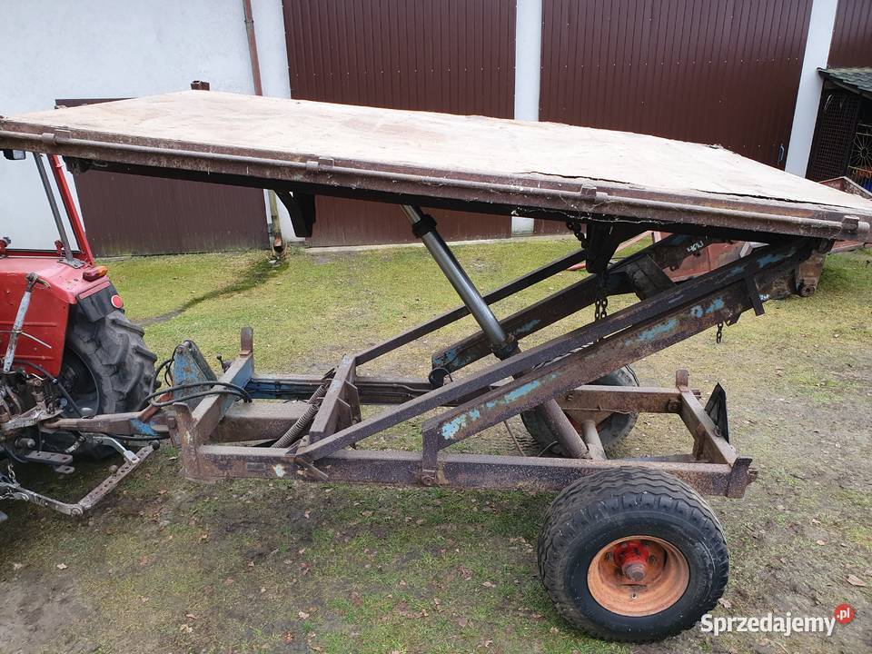 Przyczepa wywrotka 3 strony jedno osiową nieuszkodzony Nowa Brzeźnica