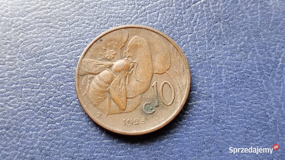 Stare monety 10 centesimi 1928 Włochy Lesko