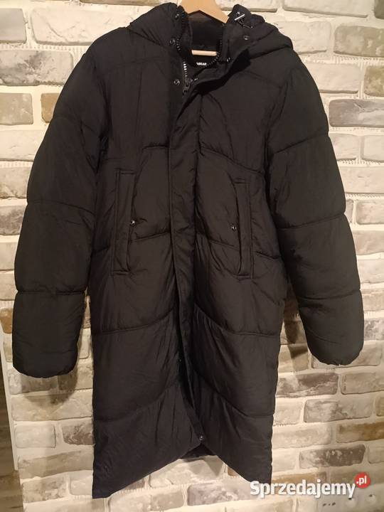 Długa Zimowa Pikowana Kurtka z Kapturem PULL sprzedam