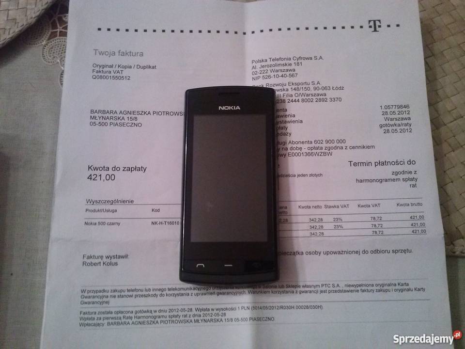 Nokia 500 z Tmobile simloka Wrocław