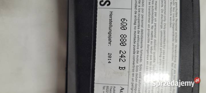 poduszka fotela airbag prawa skoda roomster osobowe Wyposażenie wnętrza Gorzyczki