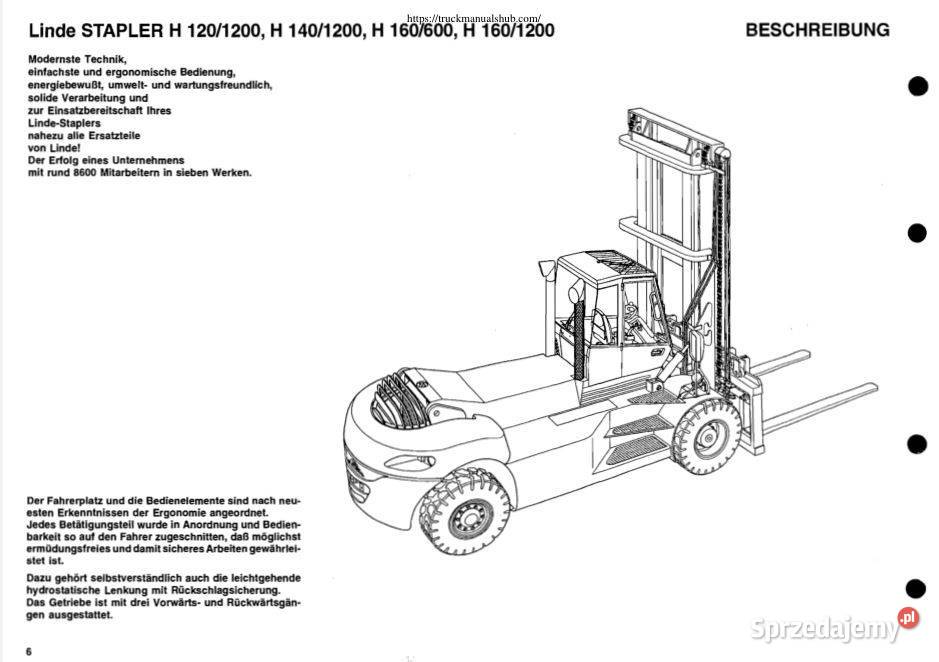 Linde H120 H140 H160 instrukcja obsługi Poradniki, albumy i reportaże sprzedam