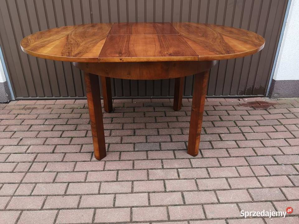 Stół ArtDeco Okrągły Orzech Zgrabny Antyk Stary wielkopolskie Swarzędz sprzedam