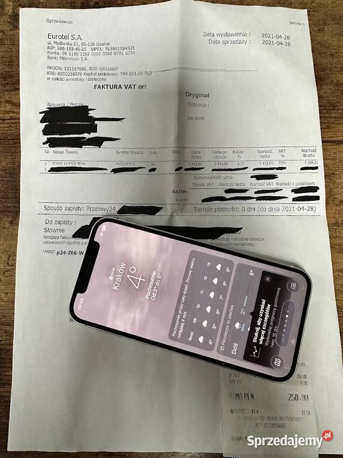 iPhone 12 white biały stan nowa bateria Kraków