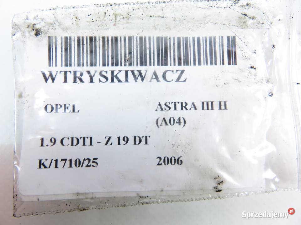 WTRYSKIWACZ OPEL ASTRA H 19 CDTI 0445110165 osobowe