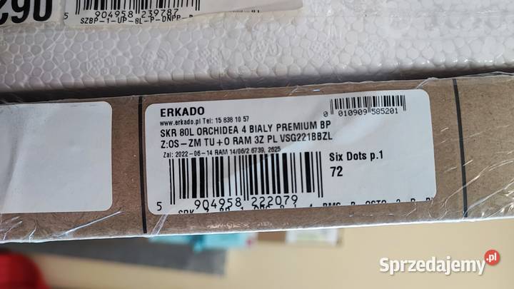 Drzwi wewnętrzne Erkado 80 Lewe Orchidea Białe podkarpackie Krosno