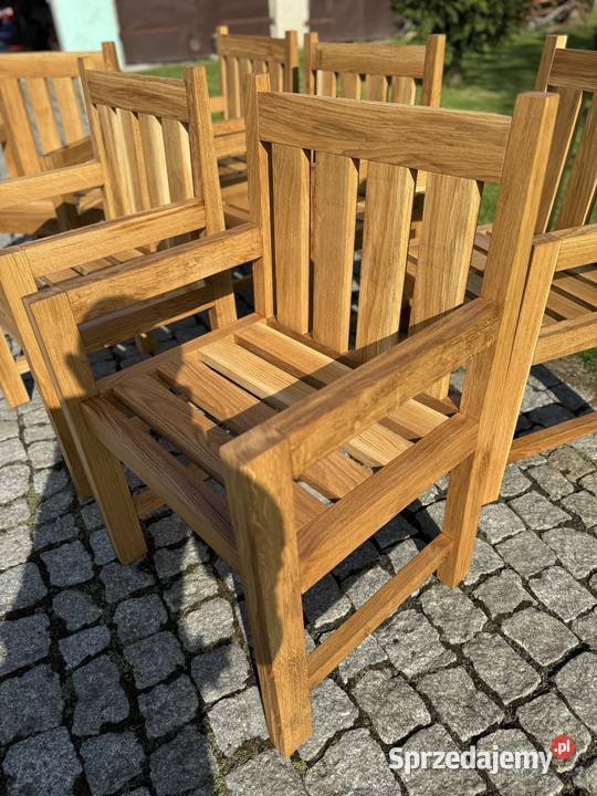 Krzesła ogrodowe dębowe 48cm