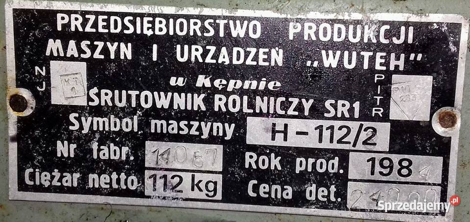 Śrutownik SR1 H1123 WUTEH Kępno Maszyny rolnicze