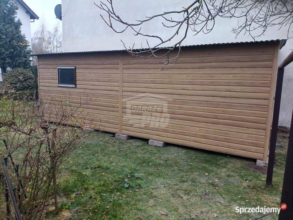 Garaż blaszany 4x7m Brama dwuskrzydłowa okno Sanok